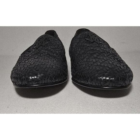 Roberto Cavalli Men\'s Night Woven Leather Loafers Black Size 39 EU/ 6 US. main image 4